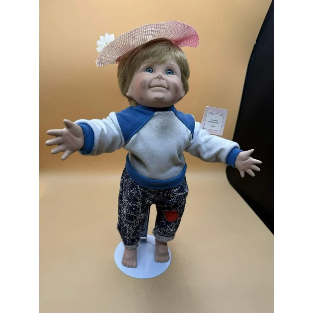 VTG 1993  Ashton Drake Kevin Porcelain Boy Doll 2 Much To Handle Dirty Face 14